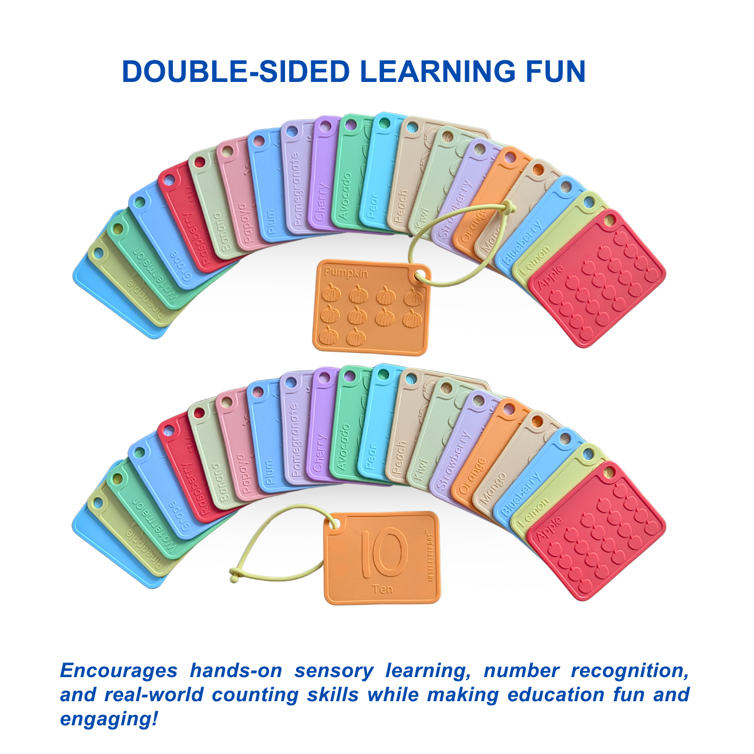 Sili123s® Award-winning Food-Grade Silicone Number Flash Cards for Toddlers and Kids Ages 1-5