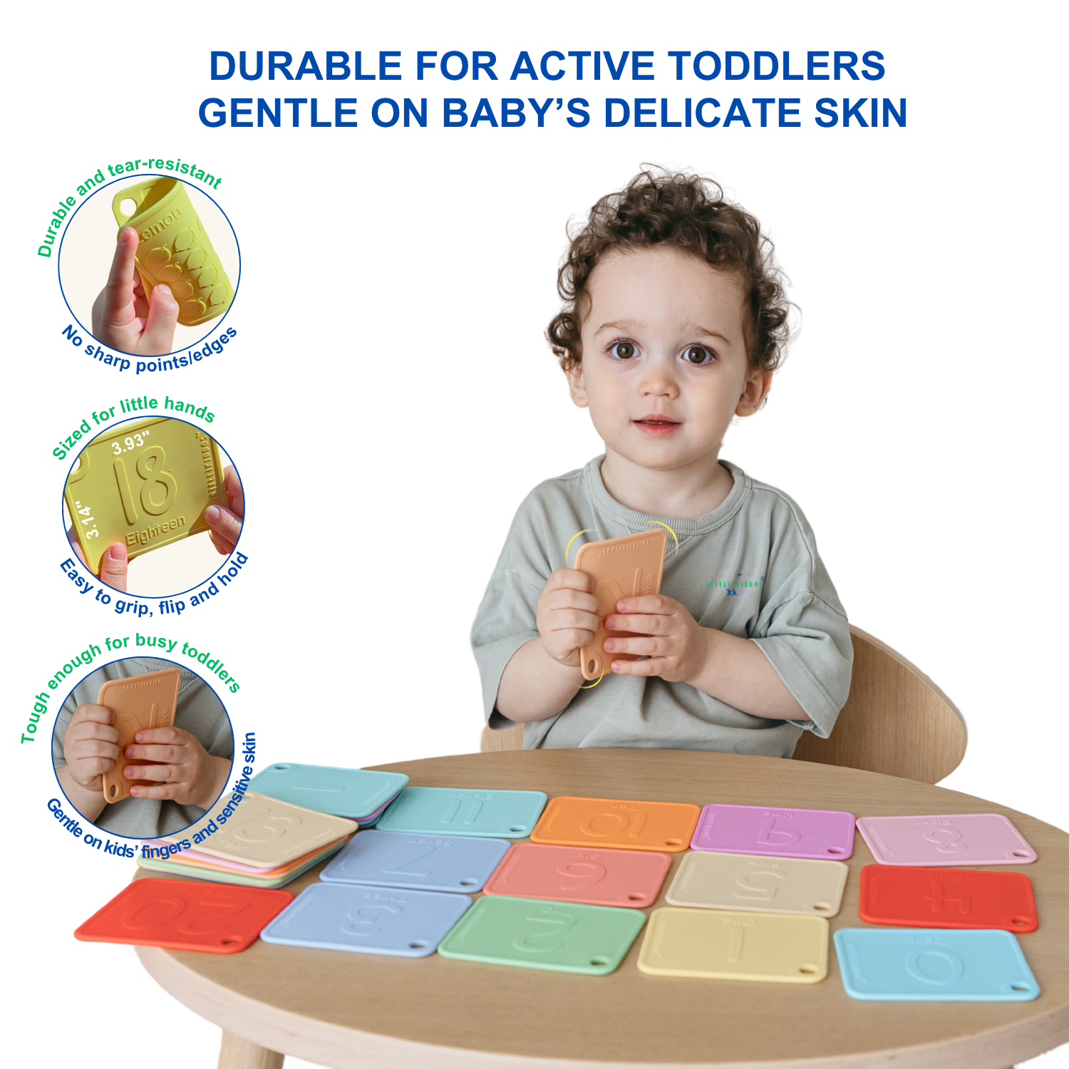 Sili123s® Award-winning Food-Grade Silicone Number Flash Cards for Toddlers and Kids Ages 1-5