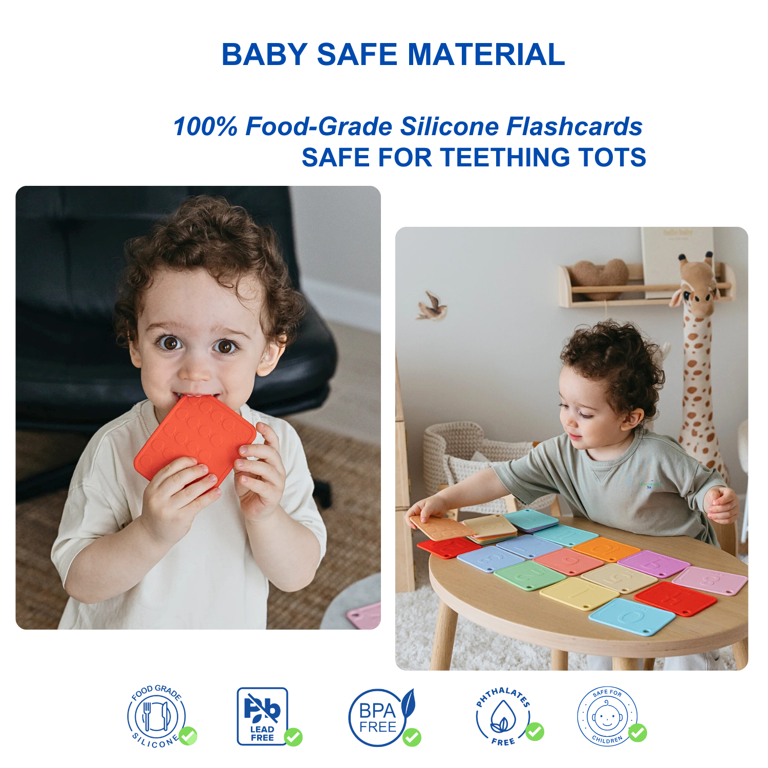 Sili123s® Award-winning Food-Grade Silicone Number Flash Cards for Toddlers and Kids Ages 1-5
