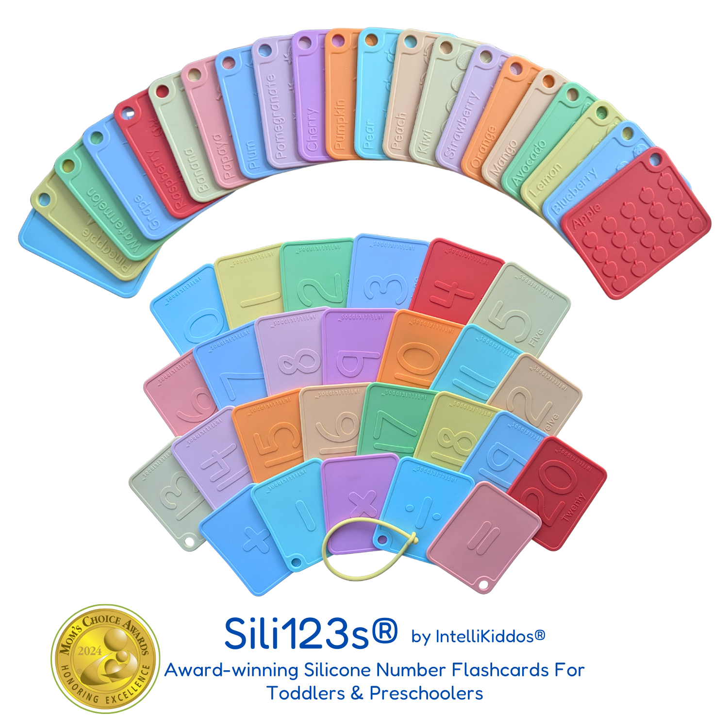Sili123s® Award-winning Food-Grade Silicone Number Flash Cards for Toddlers and Kids Ages 1-5