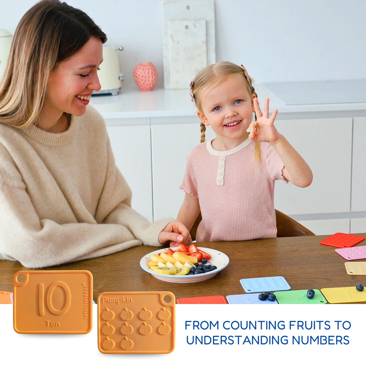 Sili123s® Award-winning Food-Grade Silicone Number Flash Cards for Toddlers and Kids Ages 1-5