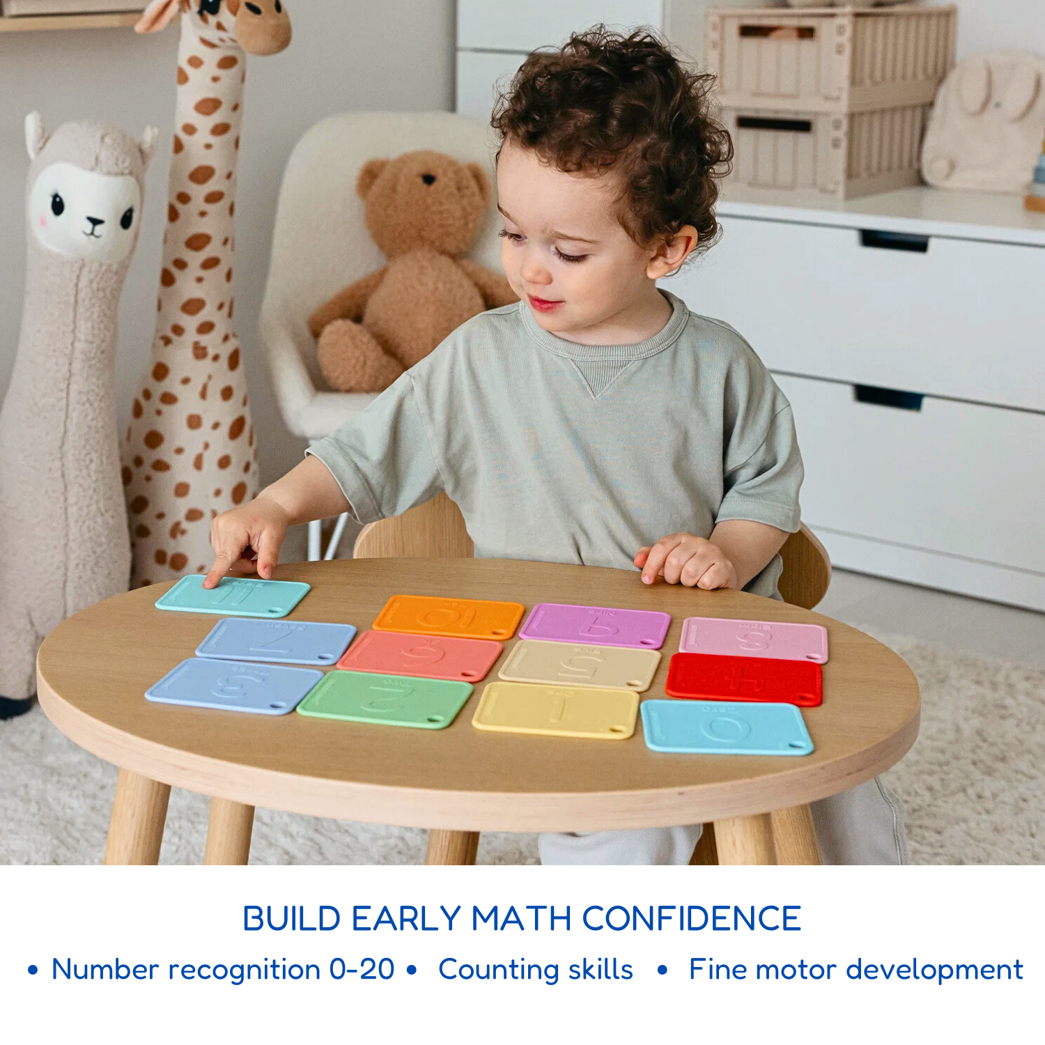 Sili123s® Award-winning Food-Grade Silicone Number Flash Cards for Toddlers and Kids Ages 1-5