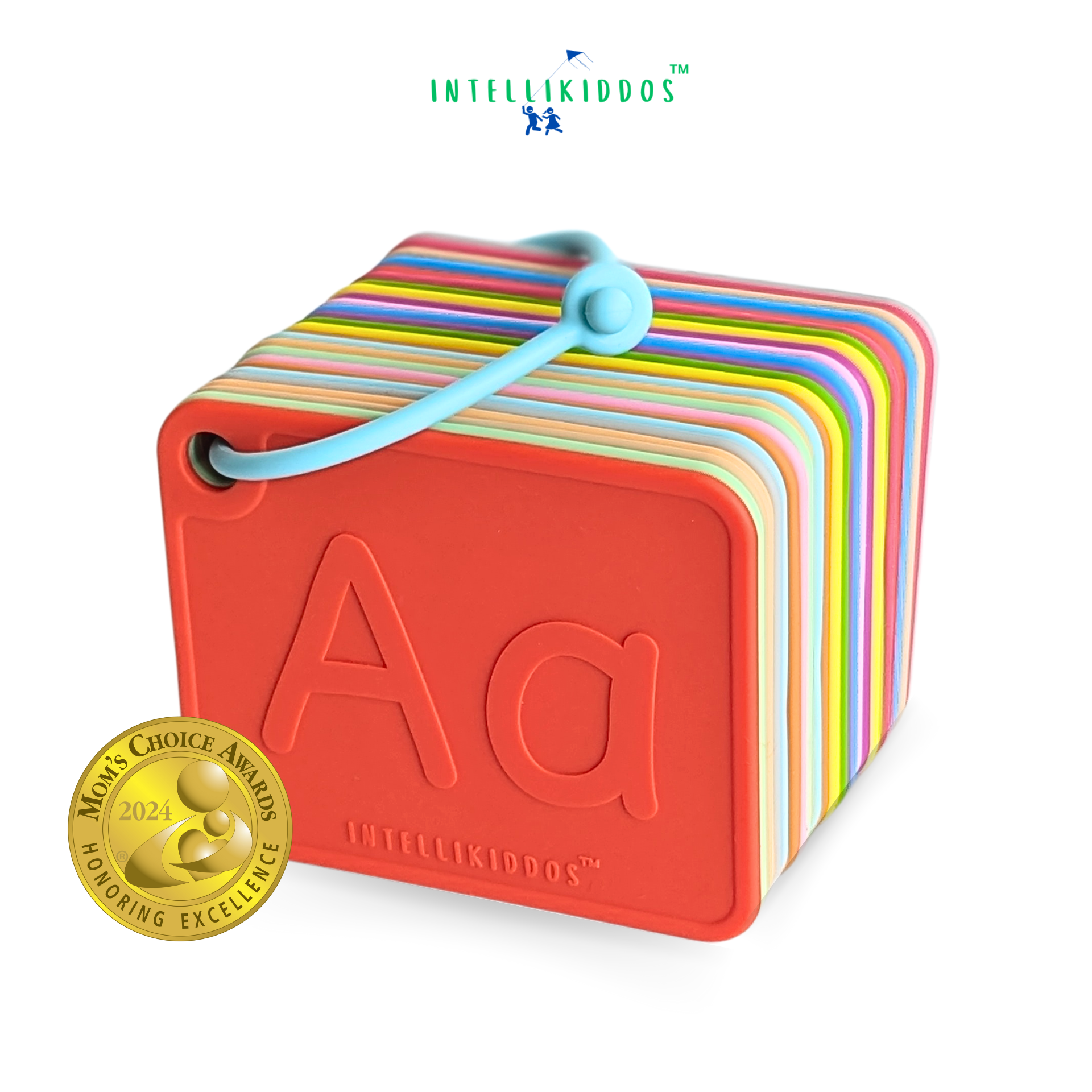 INTELLIKIDDOS SiliABCs™ - Mom's Choice Gold Awards Winner - 26 Silicone Alphabet Flash Cards for Toddlers & Kids Ages 2, 3, 4, 5 Years with Sight Words - ABC Educational Toys for Homeschool, Preschool Development